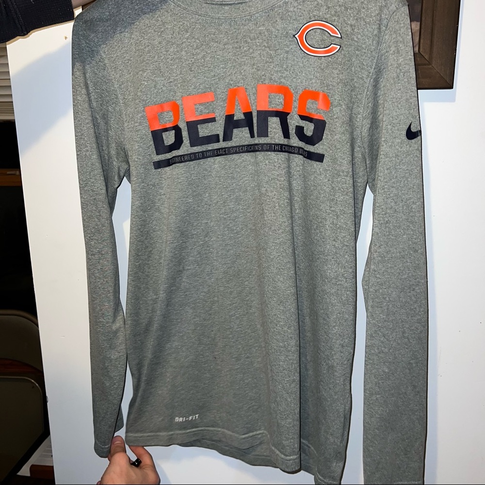 NIKE NFL BEARS GREY LONG SLEEVE SHIRT